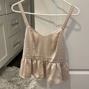 Super cute cream colored express tank top with ruche back!